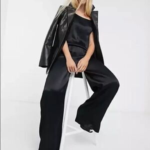 Weekday Jimi Jumpsuit Black Shoes UK 34